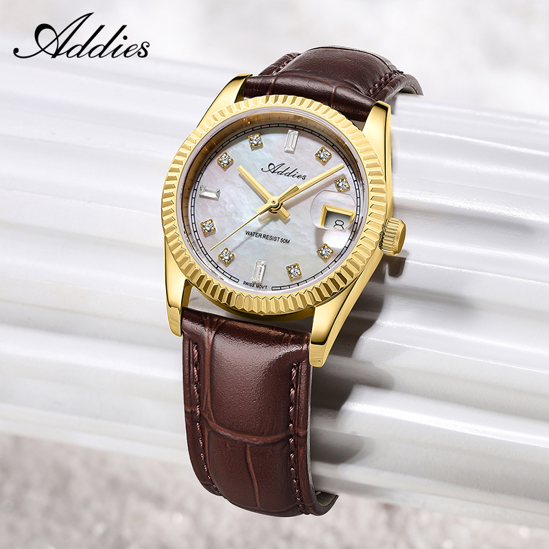 Luxury Watch Business - แอดดี้ส์ 585 ควอตซ์นาฬิกาผู้หญิง 28 มม. คุณภาพสูงกระจกแซฟไฟร์
