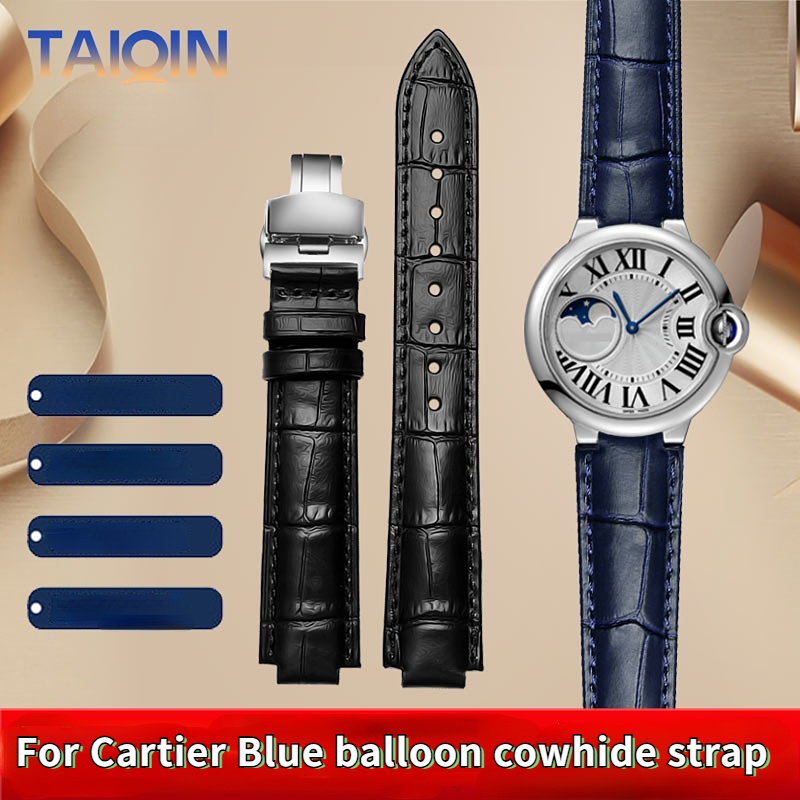 Cartier Watch Ballon Bleu - 14-8 มม.16-8 มม.18-11 มม.20-12 มม.22-14 มม.ผู้ชายผู้หญิงของแท้หนังสําหรับ