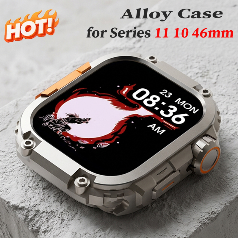 Luxury Watch Apple - เคสโลหะผสมสำหรับแอปเปิ้ลวอทช์ซีรีส์ 11 46 มม. กรอบป้องกันโลหะหรูหราสำหรับไอวอทช์ 10