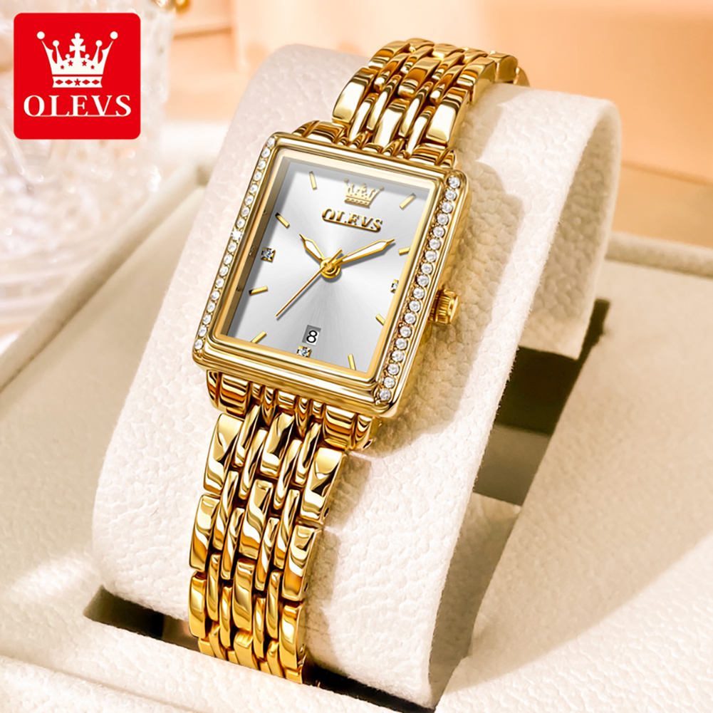 Luxury Watch Deals - OLEVS 9995 นาฬิกาวันที่สำหรับผู้หญิงหรูหรากันน้ำนาฬิกาเรืองแสงสง่างามควอตซ์สุภาพสตรีนาฬิกาข้อมือสตรีนาฬิกาเรโลเยส พารา มูเฮร์