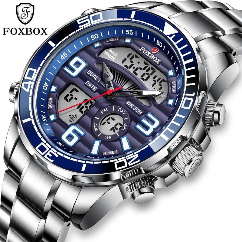 Luxury Watch Holder For Men - 2024นาฬิกาดิจิตอลสำหรับผู้ชายแบรนด์หรูชั้นนำนาฬิกาข้อมือควอตซ์แนวสปอร์ตสุดหรูสำหรับผู้ชายนาฬิกา + กล่องเหล็กกันน้ำ