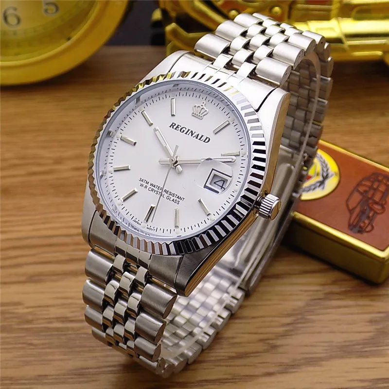 Luxury Watch In Hong Kong - แบรนด์หรูฮ่องกง REGINALD นาฬิกาผู้หญิงนาฬิกาผู้ชายสแตนเลสสตีลนาฬิกากันน้ํานาฬิกาข้อมือควอตซ์นาฬิกา